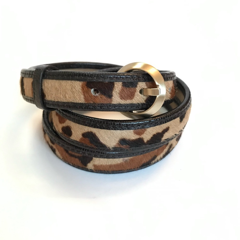 Ann Taylor Animal Print and Leather Belt